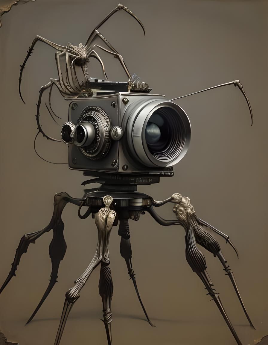 Surreal Bolex Camera Alien in Giger Style