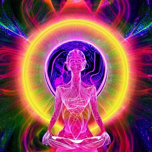 Holographic Reiki Energy Illustration in Astral Style