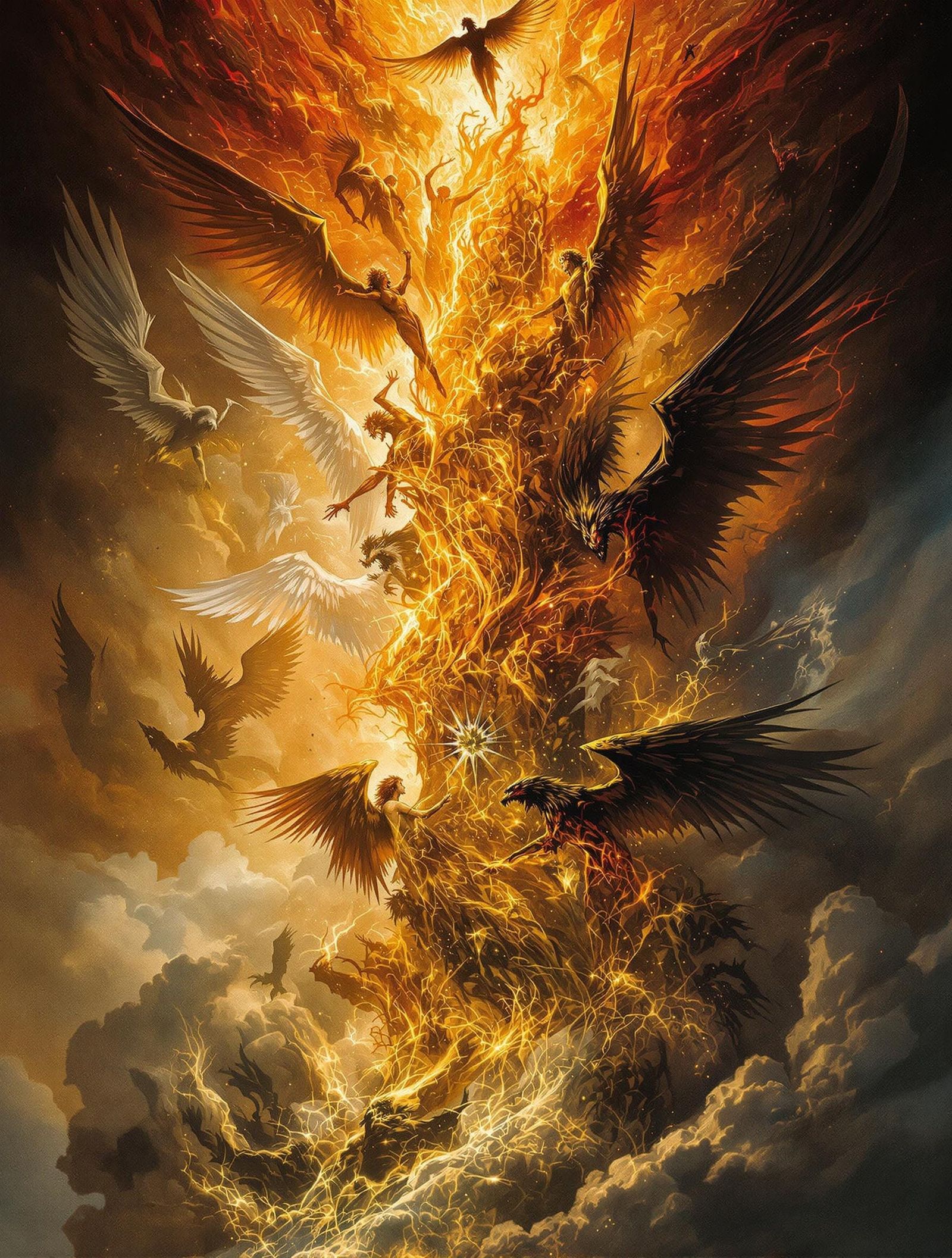 Angels and Demons in Fiery Conflict