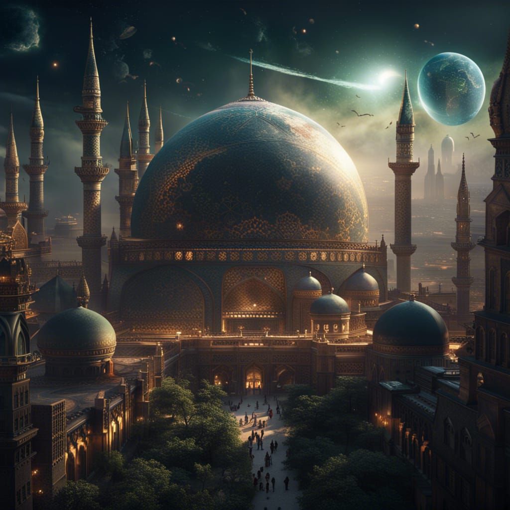 Epic Muslim Planet: Cinematic Digital Matte Painting