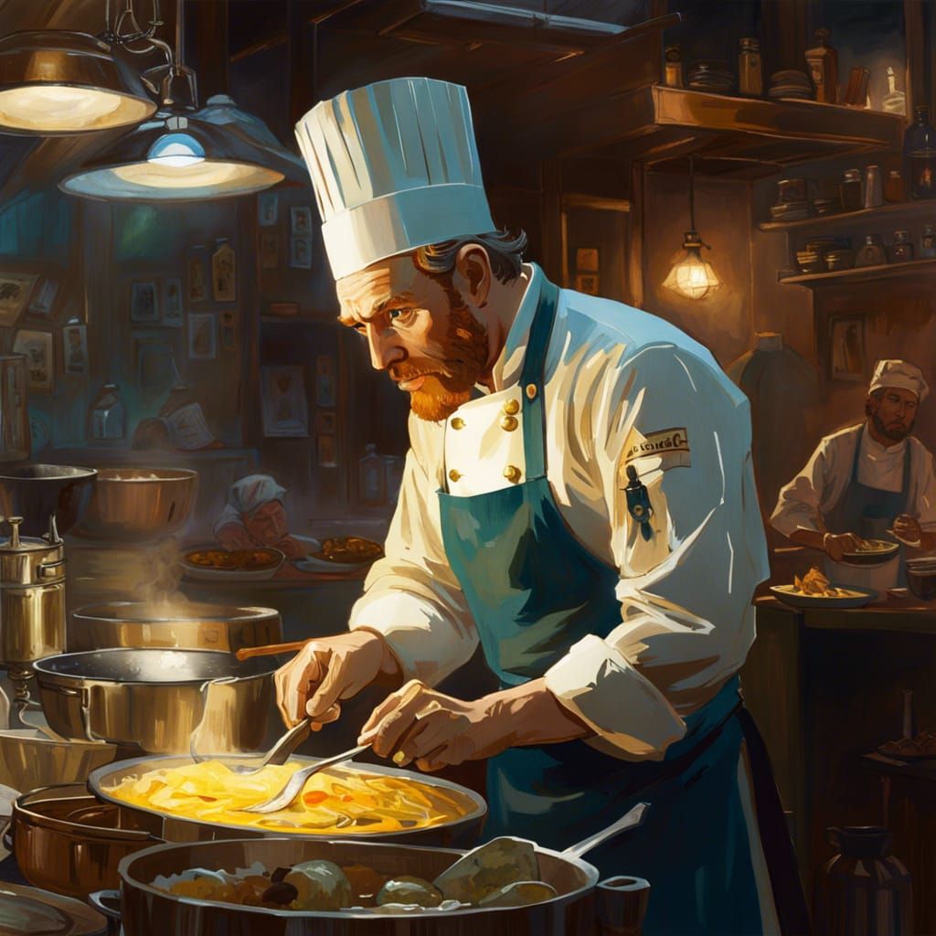 Vincent van Gogh working as a chef
