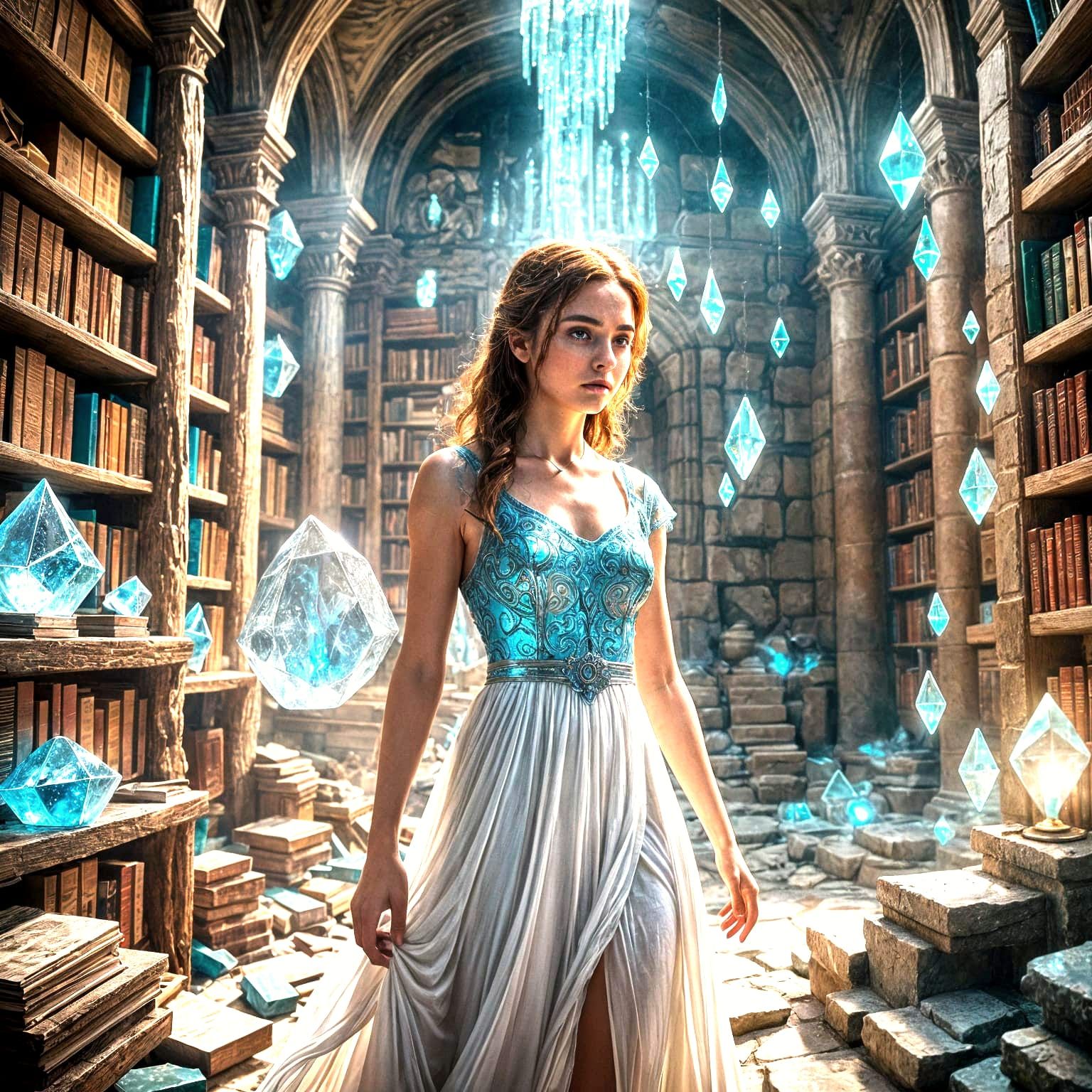 Girl Entrapped in Crystal Altar