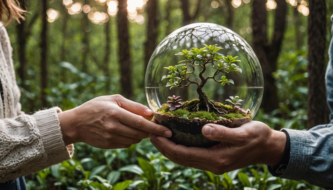 Crystal Ball Terrarium in Professional Photography Style