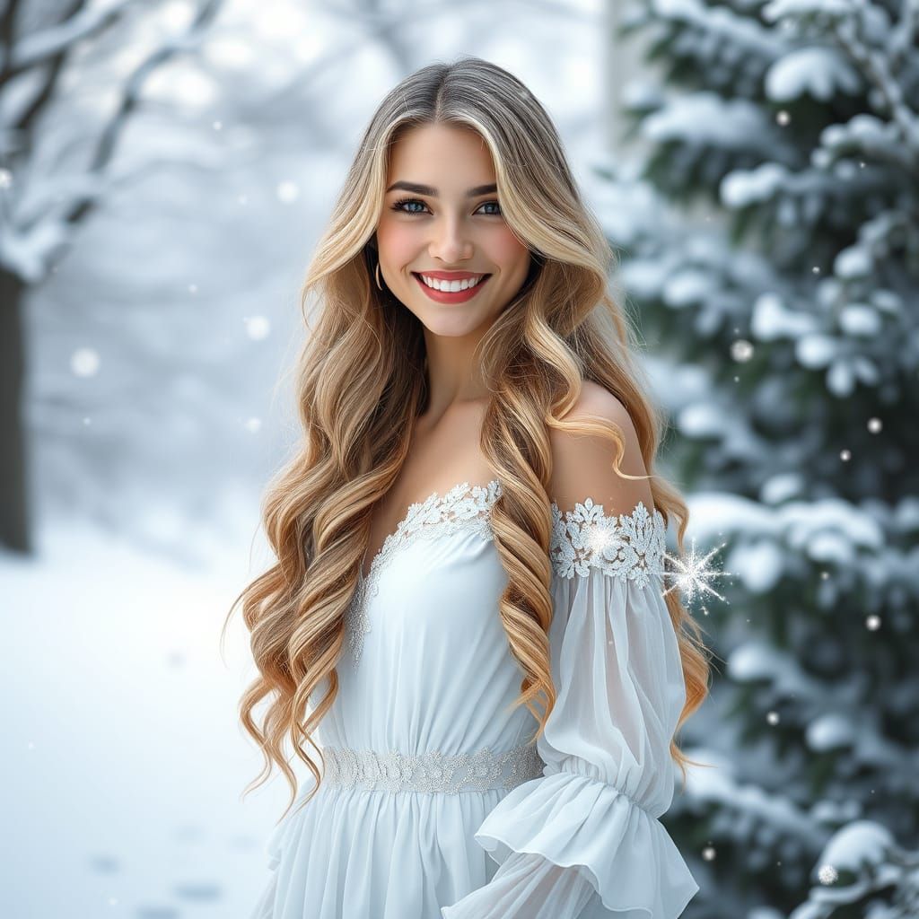 Ethereal Winter Beauty in Serene Snowy Landscape