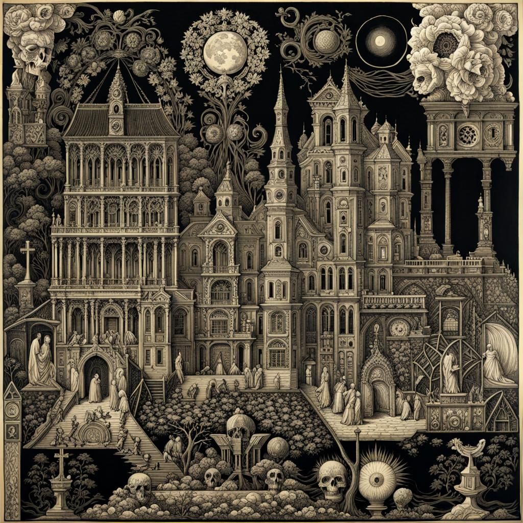 Nightmarish Anatomy in Macabre Baroque Style