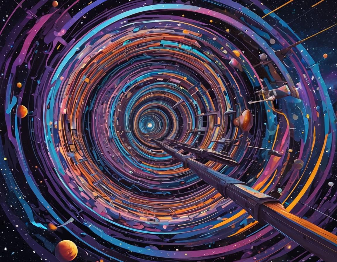 Surreal Spaceship Bends Space in Digital Art