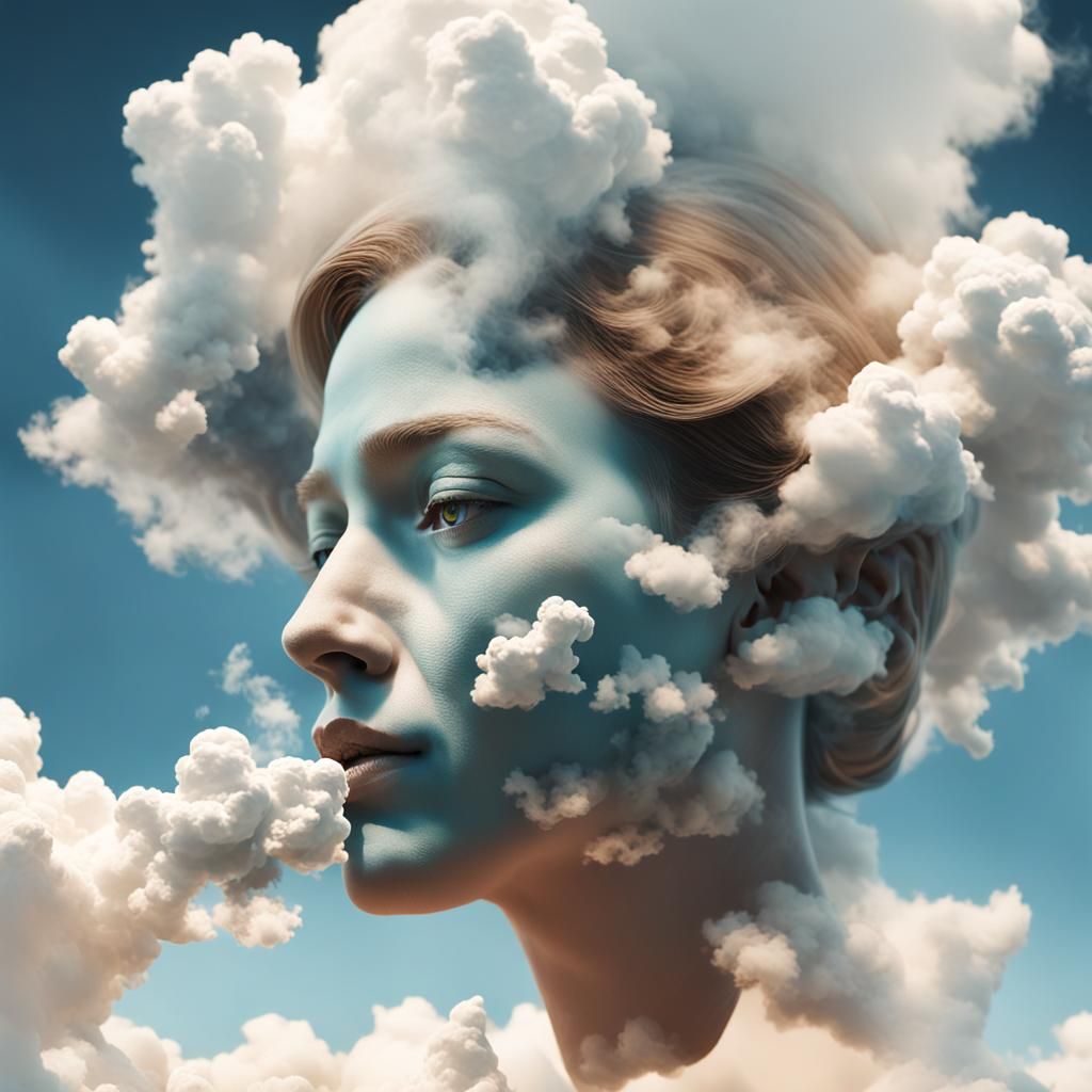 Cloud Face Blowing Smoke