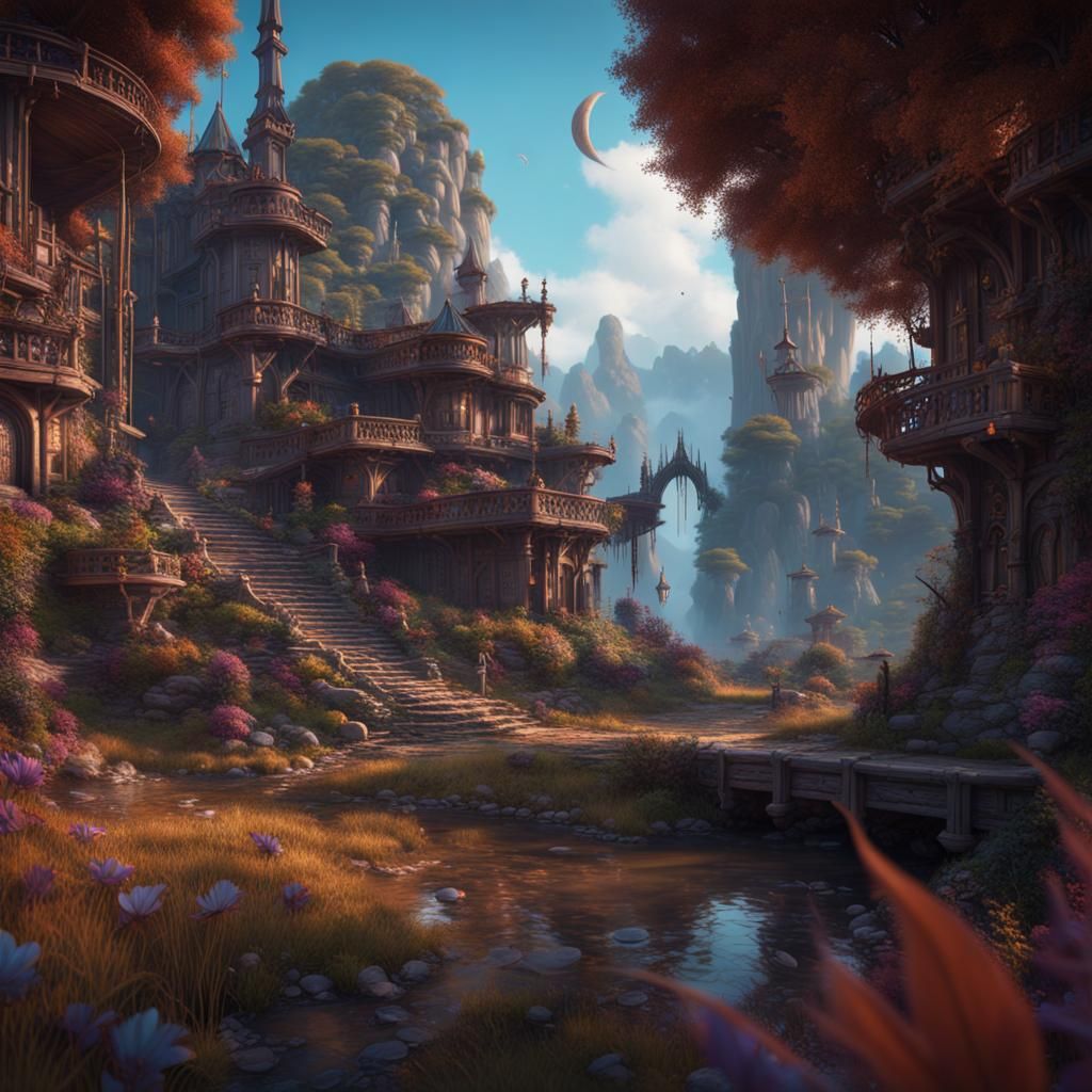 Fantastical Matte Painting in Deep Color