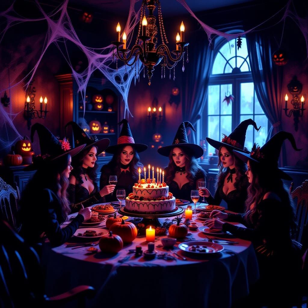 Eerie Halloween Birthday Party in Gothic Fantasy Style
