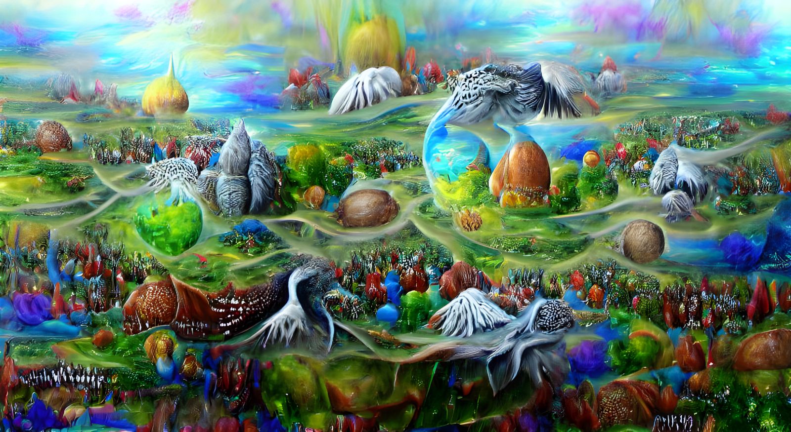Crossroads of Biomes: Detailed Fantasy Painting
