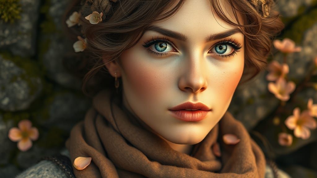 Powerful Woman Portrait in Hyperdetailed Lighting