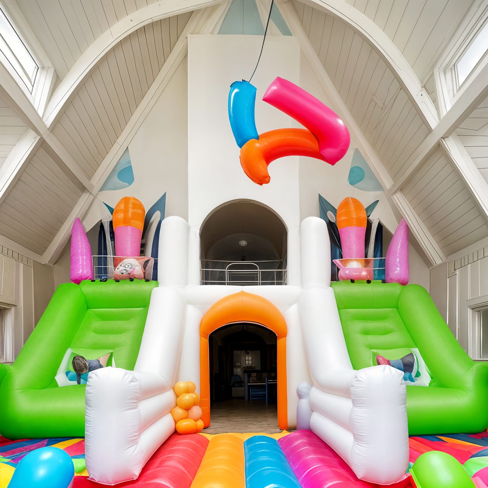 Inflatable Farmhouse McMansion Bounce House Foyer