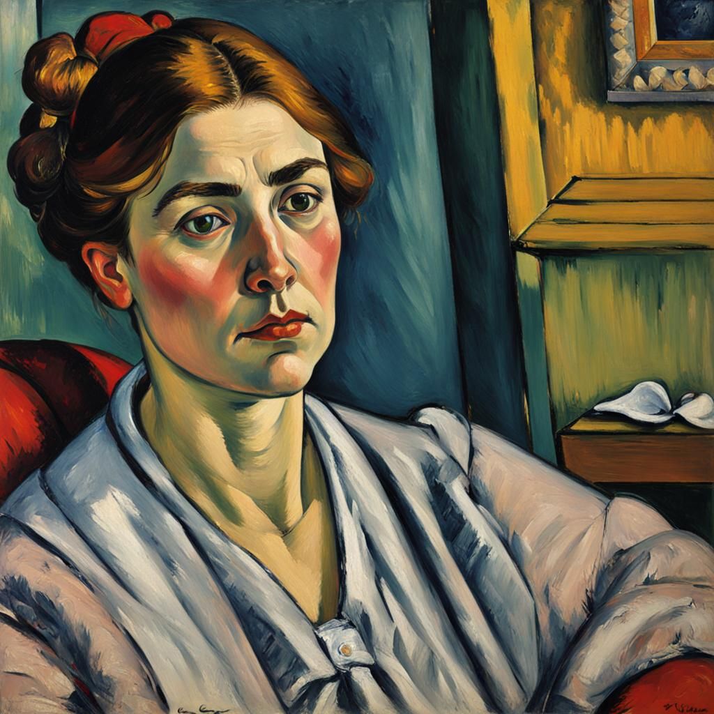 Suzanne Valadon Portrait in Post-Impressionist Style