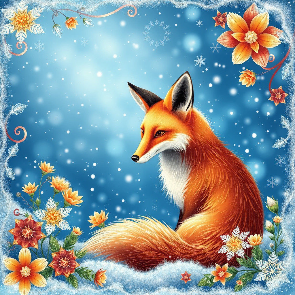 Christmas Fox in a Winter Wonderland