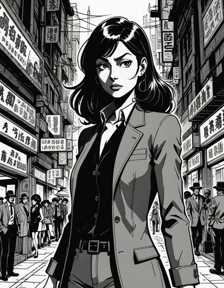 Fujiko Mine, Meticulously Hand-Drawn Comic Book Style