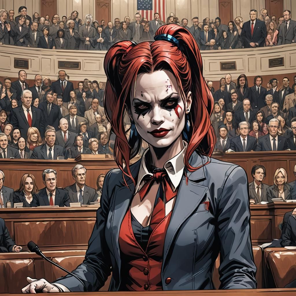 Harley Quinn Addresses Congress in Anime Style