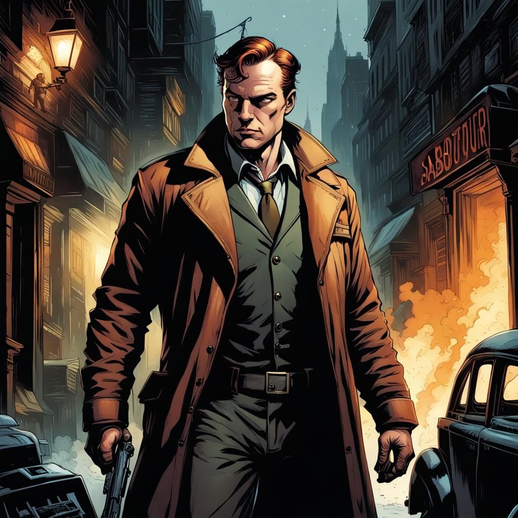 The Saboteur Man: Comic Book Art