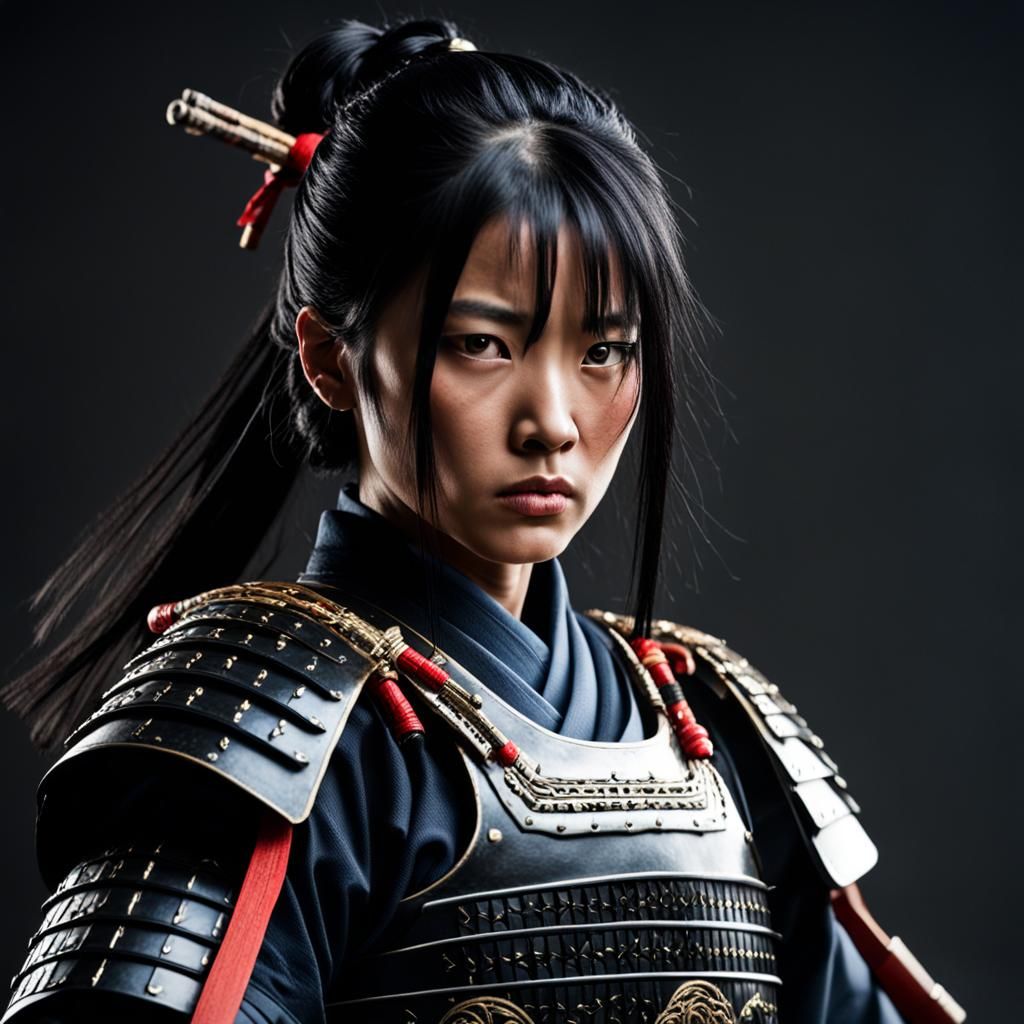 Female Samurai Bodyguard Ready for Combat