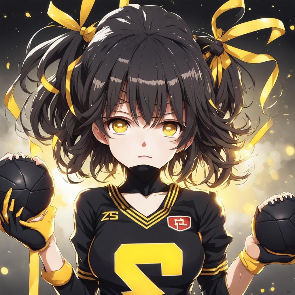 Girl in Anime Football Costume, Manga Style