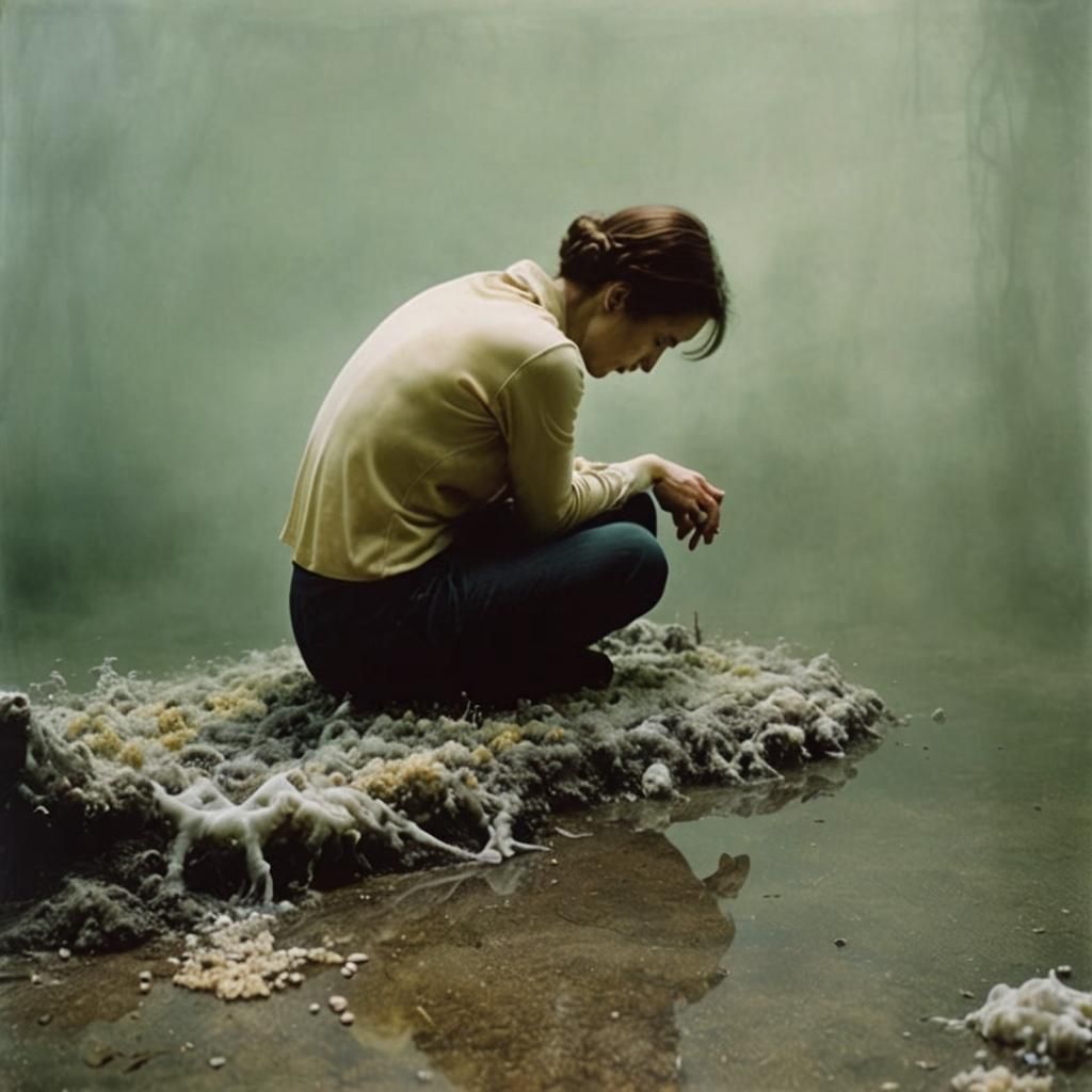 Ethereal Creatures Haunt a Polluted Landscape in a Hazy Atmo...