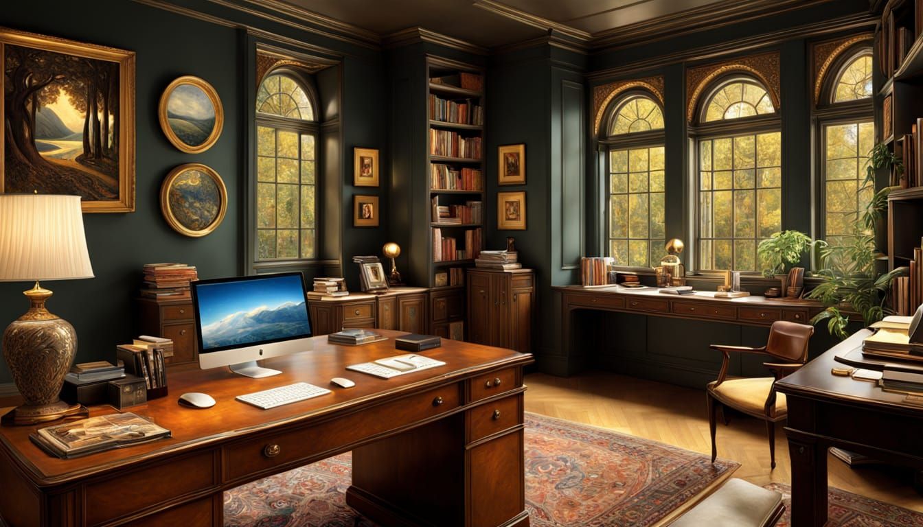 Surreal Pretzel Home Office: Dreamlike Masterpiece