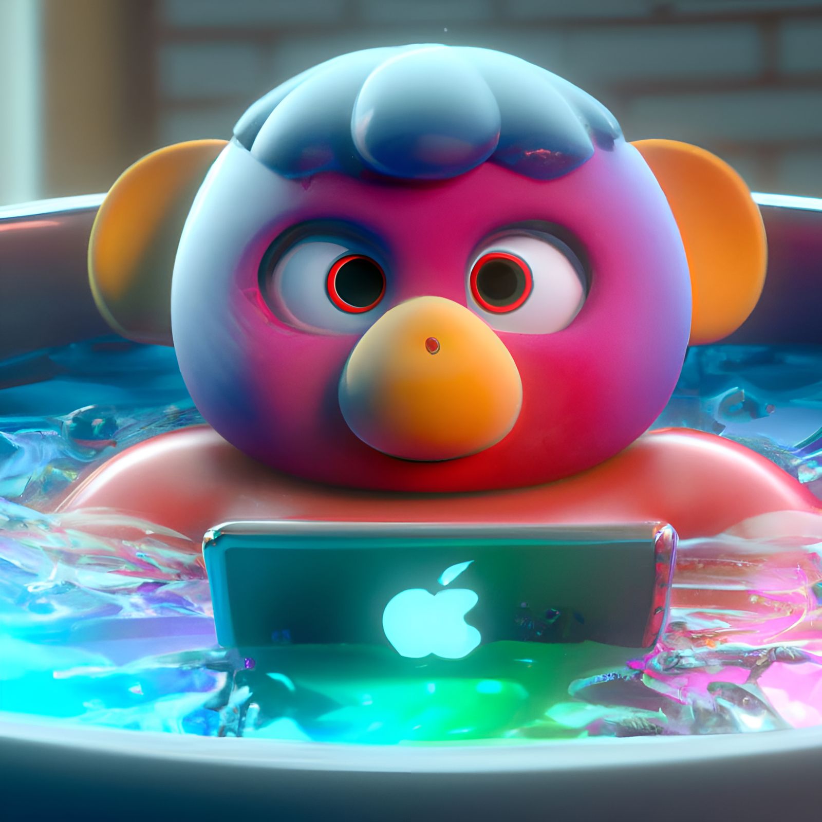 iPad Relaxation in Hot Tub: 3D Render