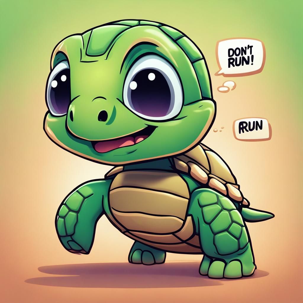 Chibi Turtle Racing: 3D Digital Art