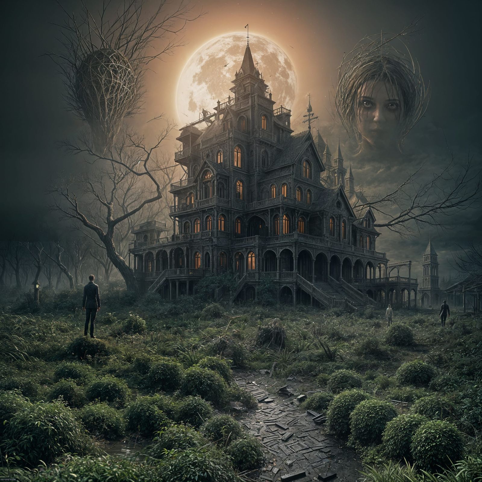 Surreal 3D Typography in a Haunting, Abandoned Landscape