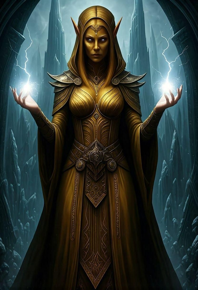 Altmer Sorceress Conjures Lightning in Summerset