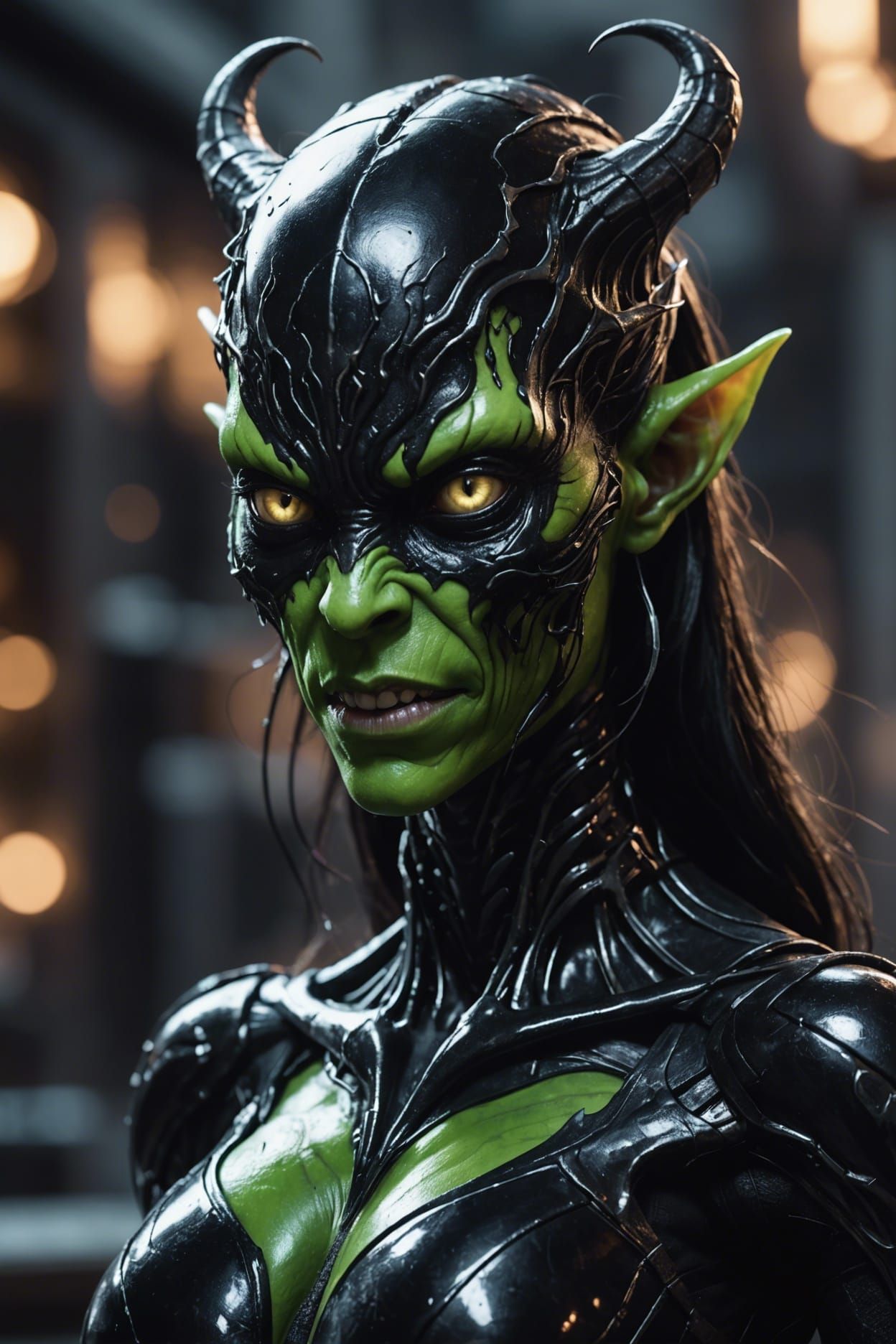 Venom Goblin Hybrid in Dark Fantasy Style