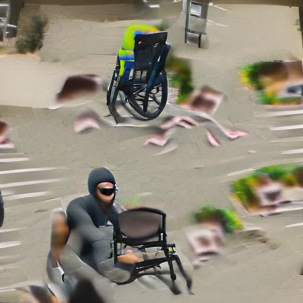 Abandoned Wheelchair on Deserted Street in 8K