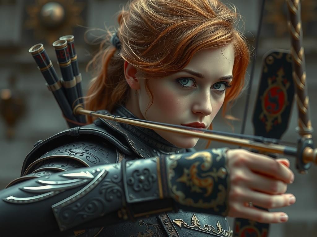 Ginger Archer in Baroque Armor, Cinematic Lighting