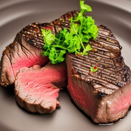 Perfectly Cooked Medium-Rare Steak, Professional Photo