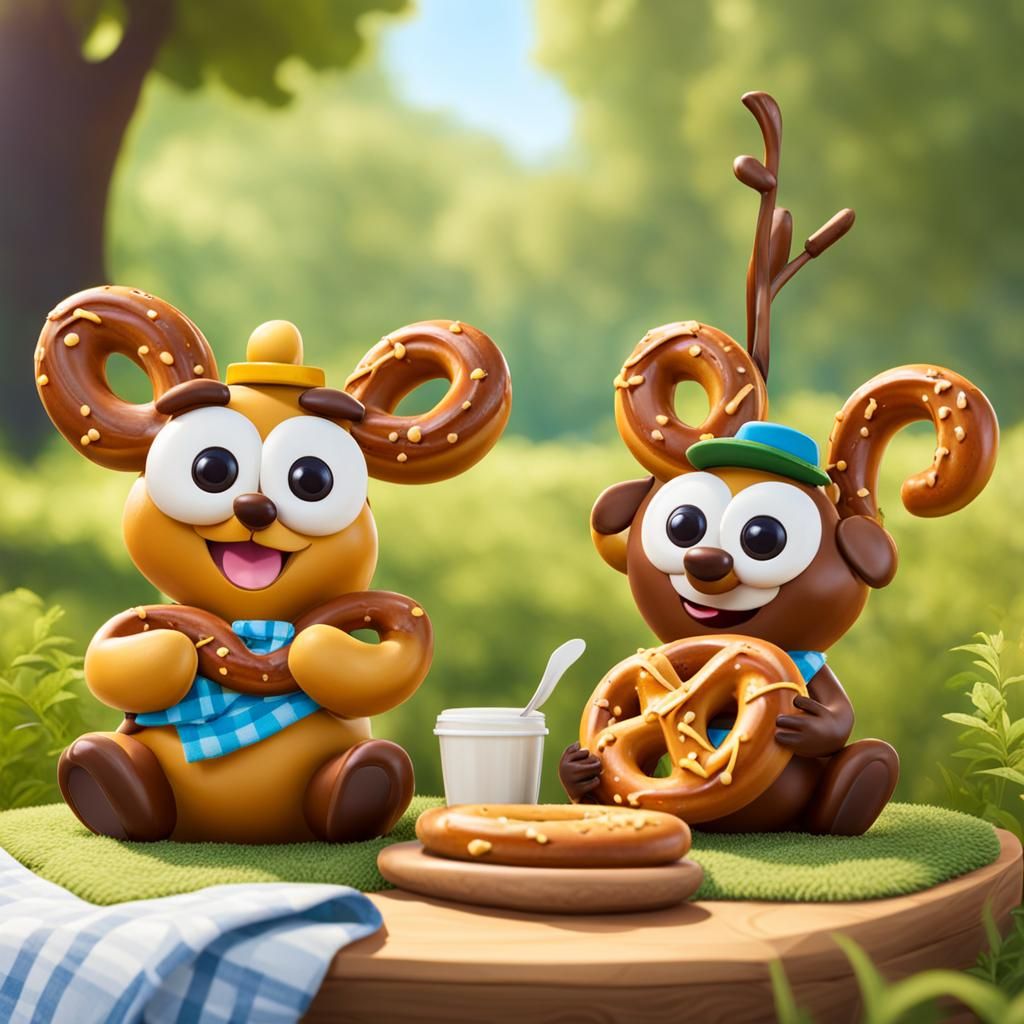 Pretzel People Picnic in a Whimsical World