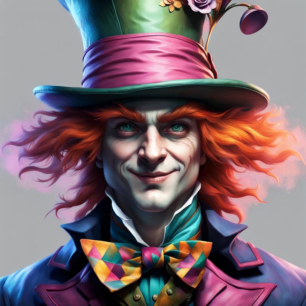 Mad Hatter Portrait in Art Nouveau Style