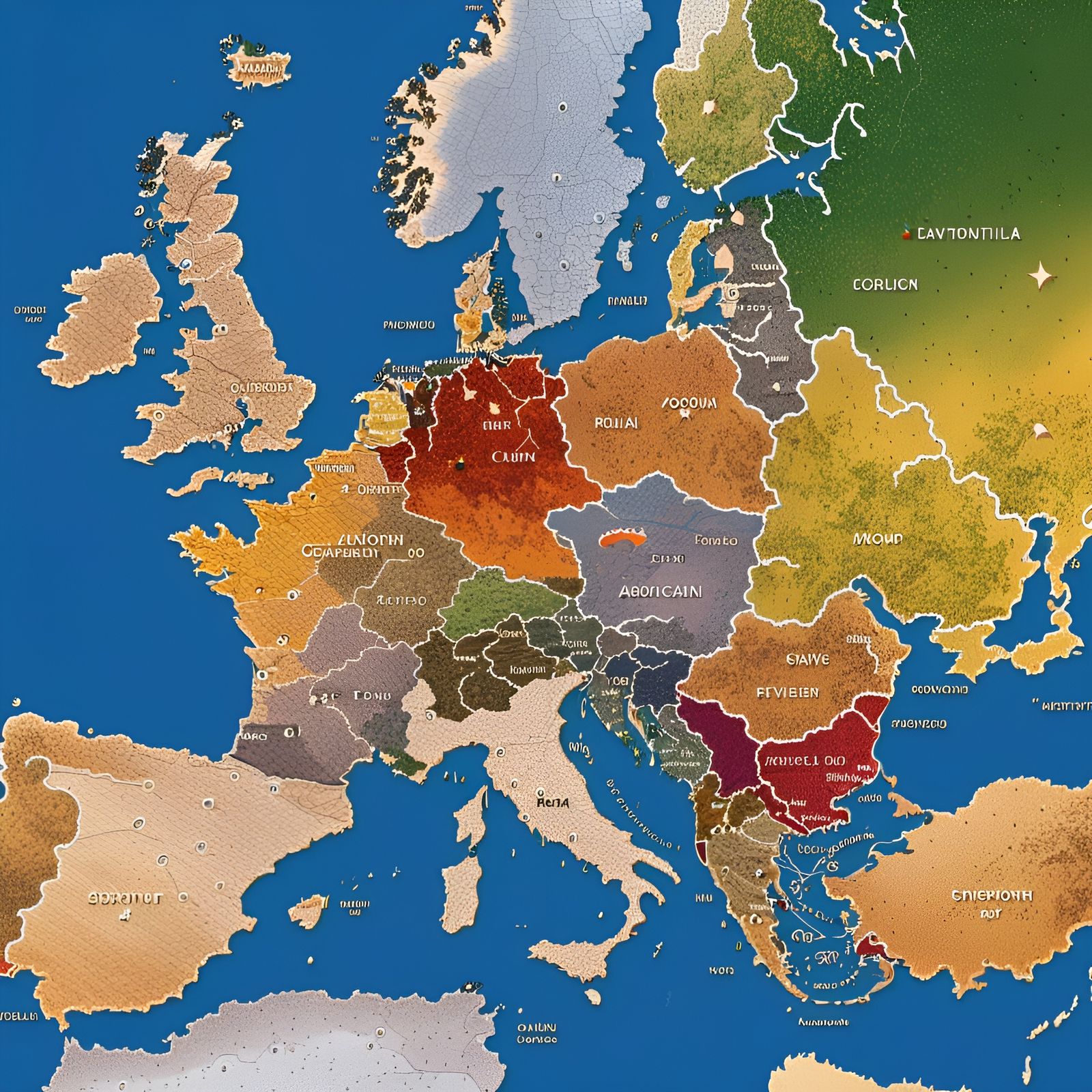 Detailed Political Map of Europe with Country Borders