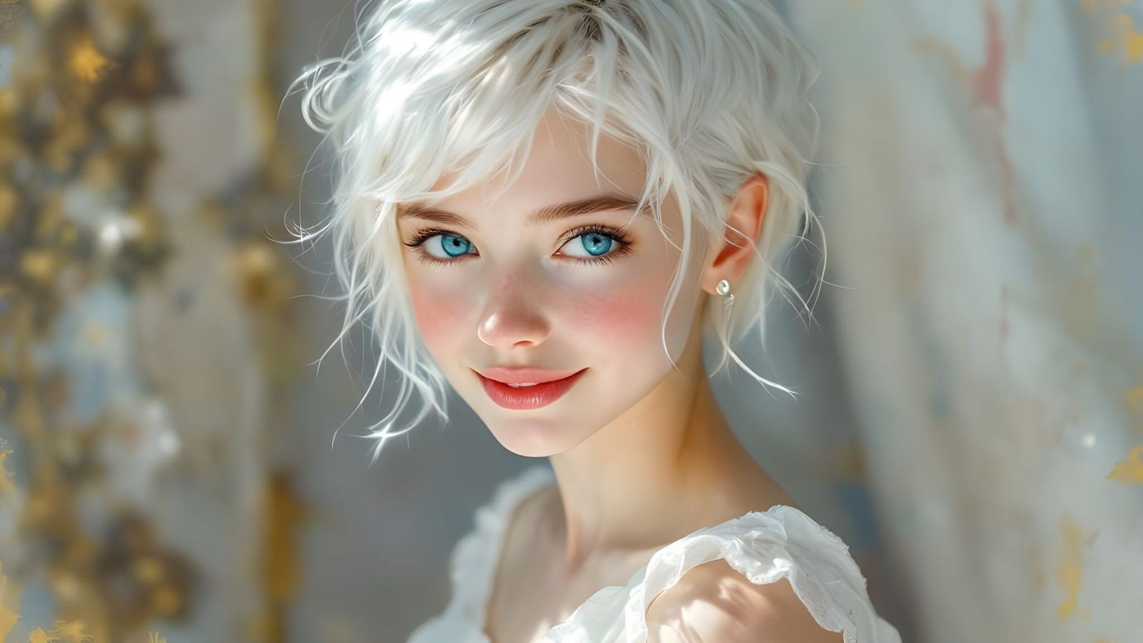 Ethereal Portrait of a Girl as Impasto Painting