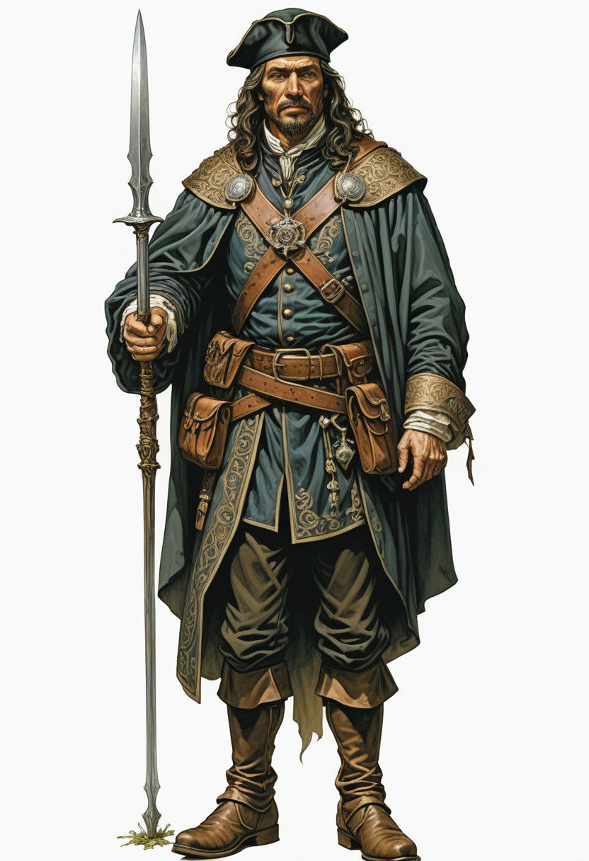 Heroic Fantasy Guard in 17th Century French Armor