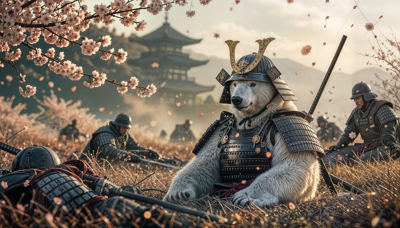 Samurai Polar Bear in Battlefield Film Still