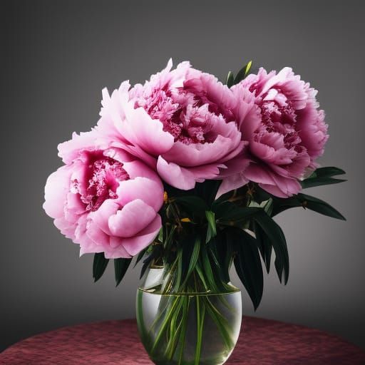 Velvety Peonies in Bloom: Hyperdetailed Photography