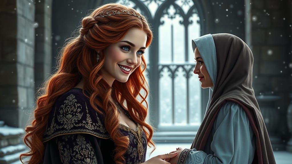 Regal Medieval Princess with Enchanting Smile