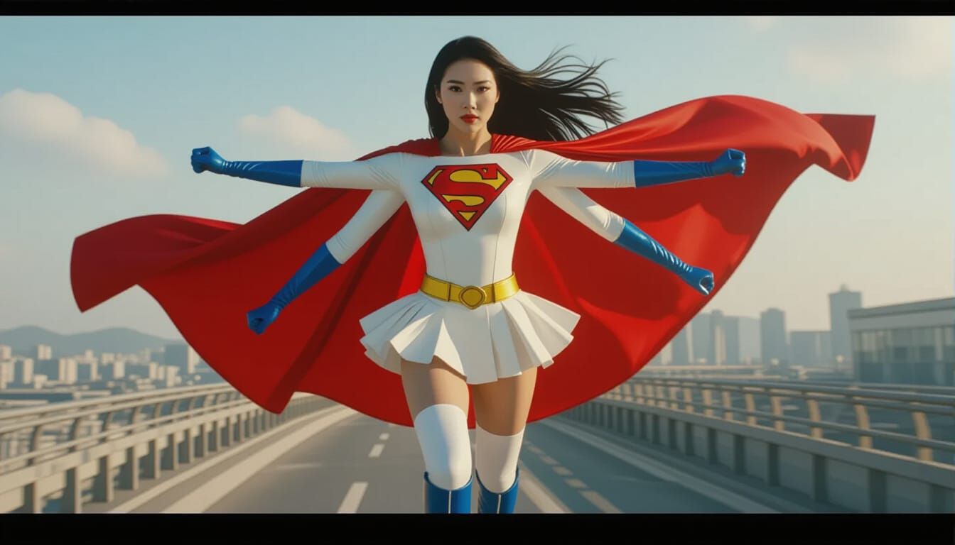 Chinese Superhero in Live-Action Cinematic Style