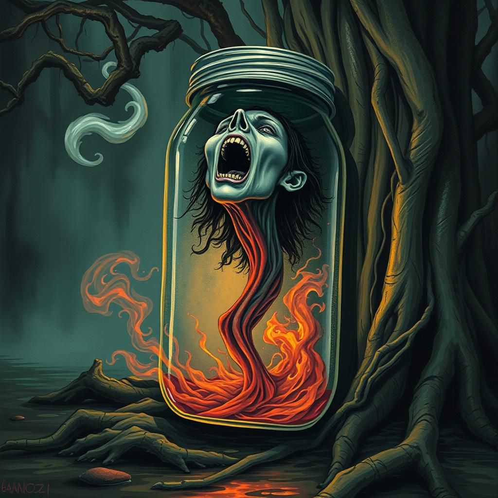 Trapped Banshee Screams in Horror Jar