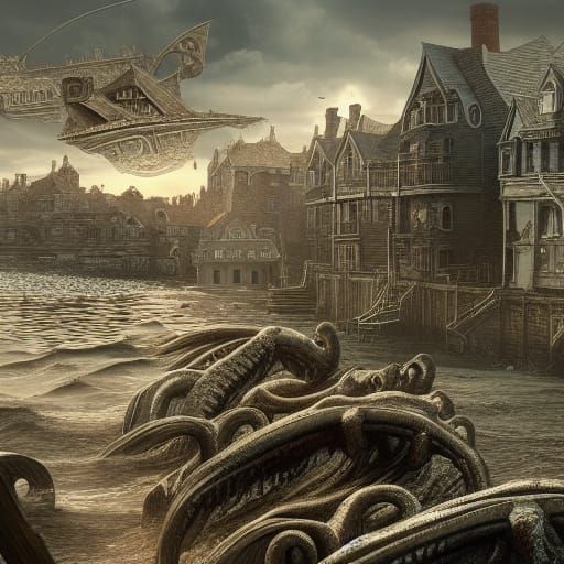 Epic Digital Painting of Innsmouth