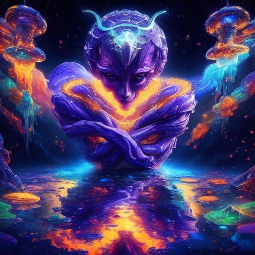 Harmonious Melody: Surreal Oil Painting of a Couple