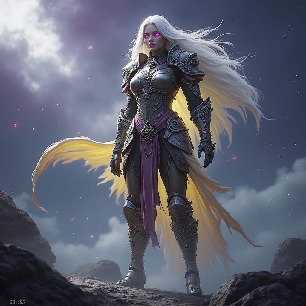 Albino Giantess in Detailed Leather Armor