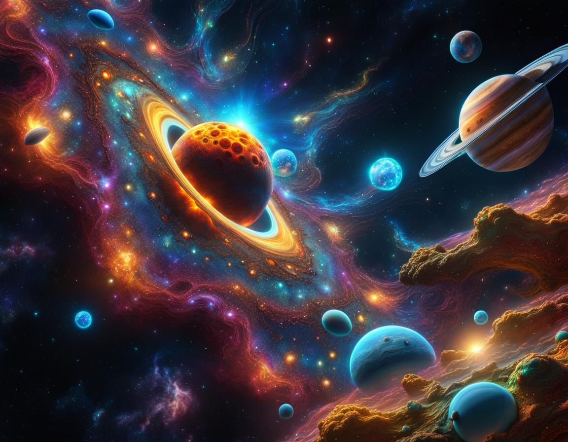 Electric Space Amoeba in Cosmic Astral Illustration