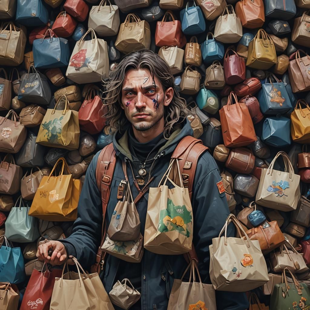 Exaggerated Tired Character: Detailed Fantasy Art