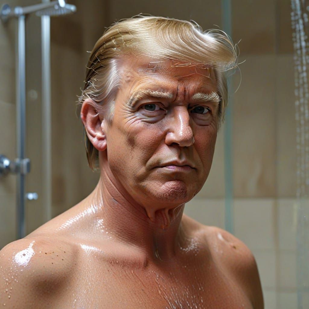 Glamorous Presidential Hairdo in a Soothing Shower Scene