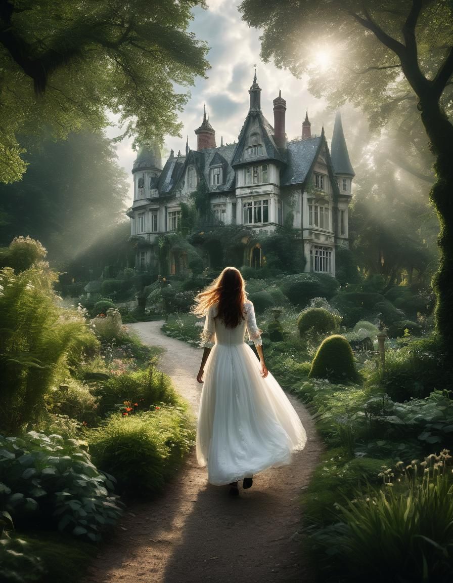 Enchanted Forest Mansion: A Gothic Fantasy Scene